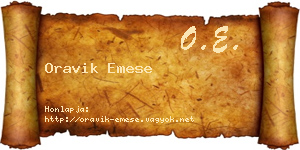Oravik Emese névjegykártya